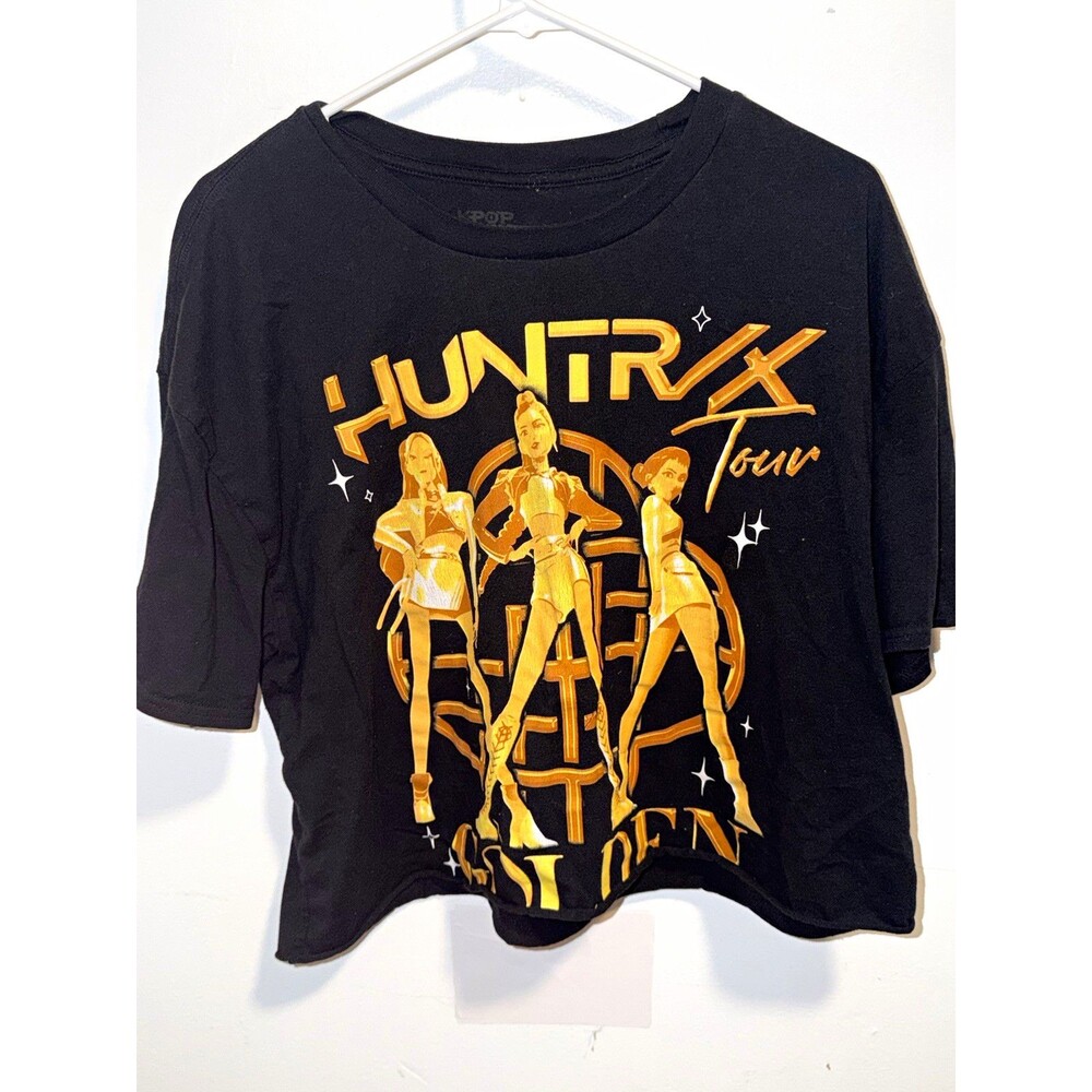 KPOP Demon Hunters Men's Black HuntrX Tour Graphic Crew Neck T-Shirt XL